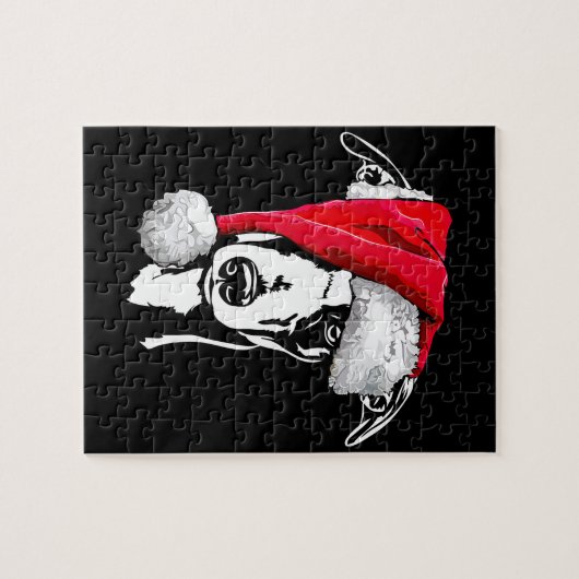 Puzzle whippet amusant père Noël Noël chien maman cadeau (Horizontal)