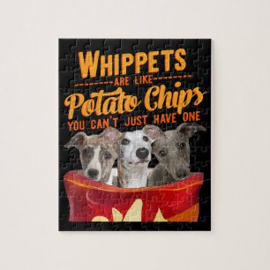 Puzzle Whippet And Potatoes Chips Funny Dog Mama Papa