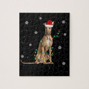 Puzzle Whippet Christmas Light mignet Père Noël Whippet X