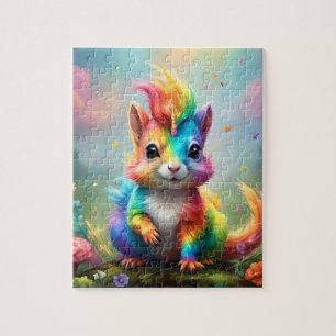 Puzzle Whiskers of Wonder : L'écureuil à licorne arc-en-c