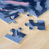 Puzzle Whispering Winter Peaks Mountain Pastel Pink Sky (Côté)