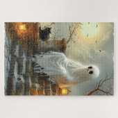 Puzzle Whispers à la lune : Le fantôme et le chat (Horizontal)