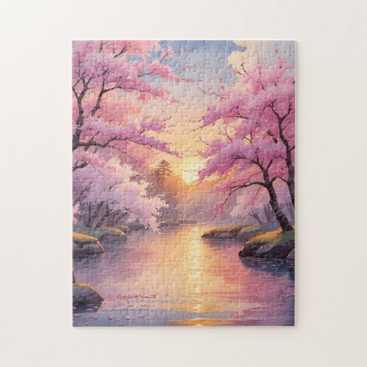 Puzzle Whispers of Sakura at Sunset (Vertical)