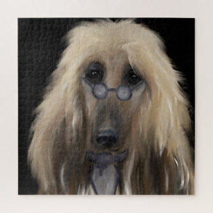 Puzzle White Afghan Hound