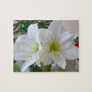 Puzzle White Amaryllis Vacances Hiver Floral