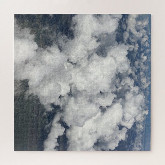 Puzzle White Clouds Blue Sky Pattern (Horizontal)