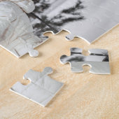 Puzzle White Grey Année & Nom de famille Photo Collage (Côté)