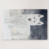 Puzzle White Husky (Horizontal)