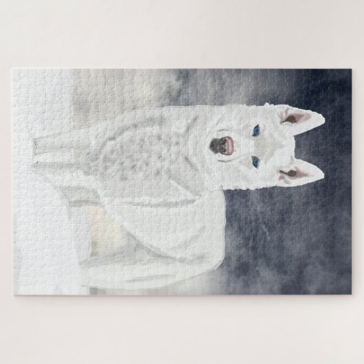 Puzzle White Husky (Horizontal)