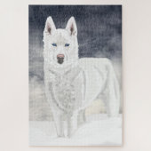 Puzzle White Husky (Vertical)