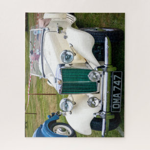 Puzzle White MG TD classique voiture de sport britannique