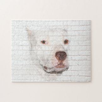 Puzzle White Pitbull Terrier
