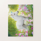 Puzzle White Pony Unicorn (Vertical)