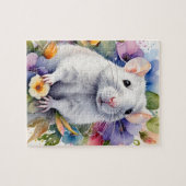 Puzzle White Rat Mouse Family Pet Portrait (Horizontal)