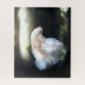 Puzzle White siamese Fighting Fish (Vertical)