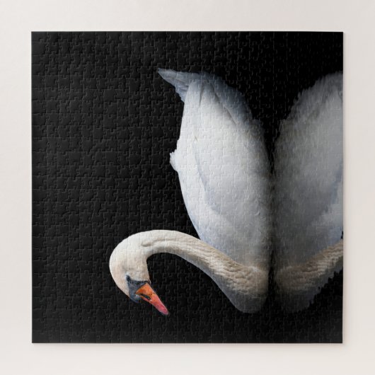 Puzzle White swan on black (Vertical)
