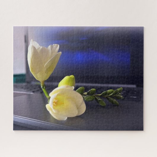 Puzzle White yellow freesia (Horizontal)