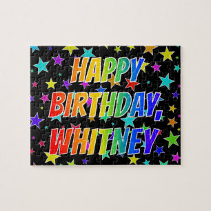Puzzle "WHITNEY" Prénom, Amusant "HEUREUX ANNIVERSAIRE"