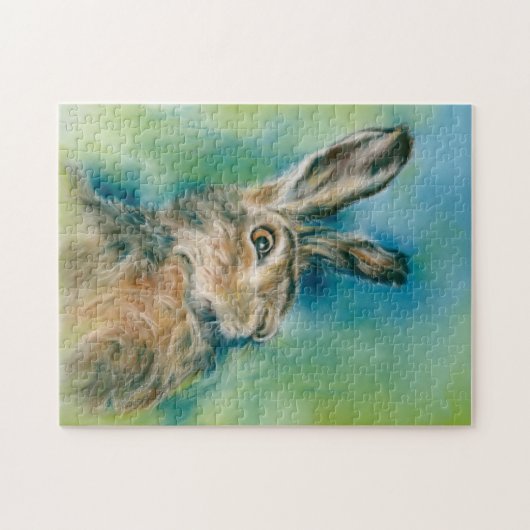 Puzzle Wild Hare Exuberance Pastel Art (Horizontal)