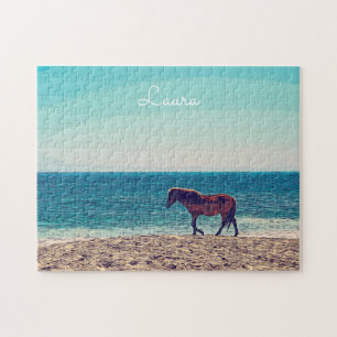 Puzzle Wild Horse Beach mignonne Personnalisé