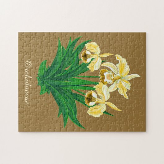 Puzzle Wild Orchids - Golden Yellow Orchids and Foliage (Horizontal)