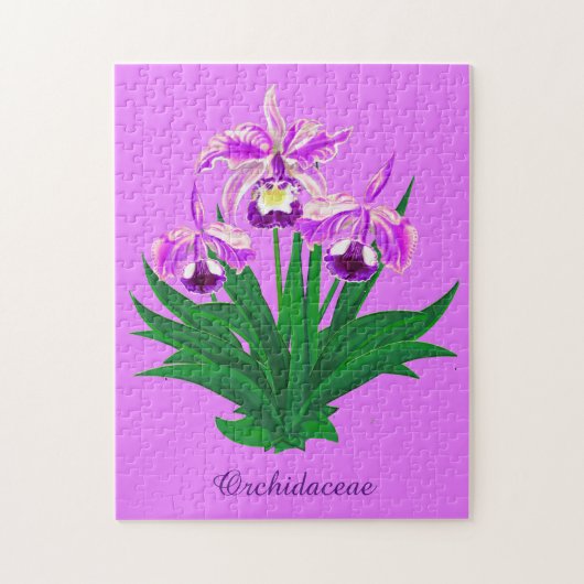 Puzzle Wild Orchids - Light Purple Orchids and Foliage  (Vertical)