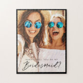 Puzzle Will You Be My Bridesmaid ? Trendy Script Photo (Vertical)