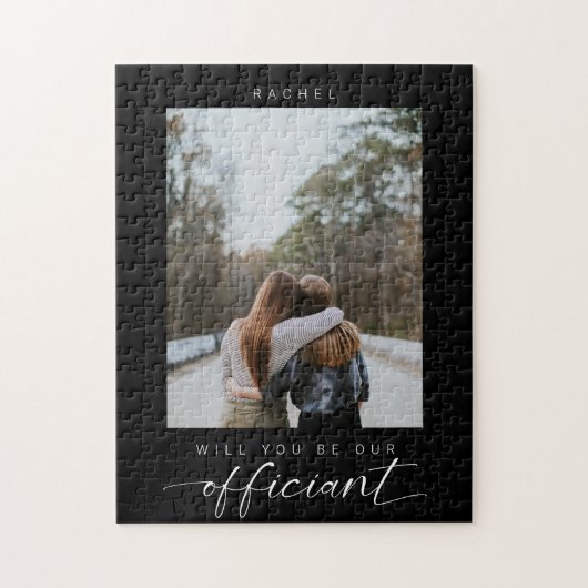 Puzzle Will you be our Officiant Minimal Photo Modern (Vertical)
