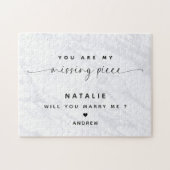 Puzzle Will You Marry Me Proposal Simple Clean White (Horizontal)