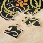 Puzzle William Morris Black Floral Art Print Design (Côté)