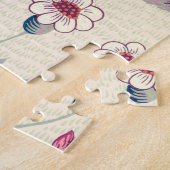 Puzzle William Morris Daisy Motif Floral Rouge Orange (Côté)