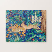 Puzzle William Morris "Deux Hares" dans une forêt (Horizontal)