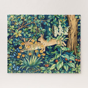 Puzzle William Morris "Deux Lièvres" Impression de lapins