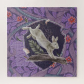 Puzzle William Morris Forest Rabbit Floral Art (Horizontal)