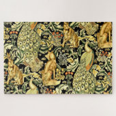Puzzle William Morris Forêt Tapisserie Fox Hare Peacock (Horizontal)