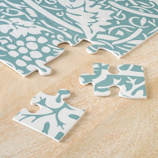 Puzzle William Morris Grape Motif Turquoise Turquoise (Côté)