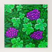 Puzzle William Morris Grapevine, violet et vert (Horizontal)