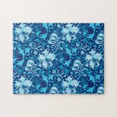 Puzzle William Morris Iris et Lily, Indigo Blue & White (Horizontal)
