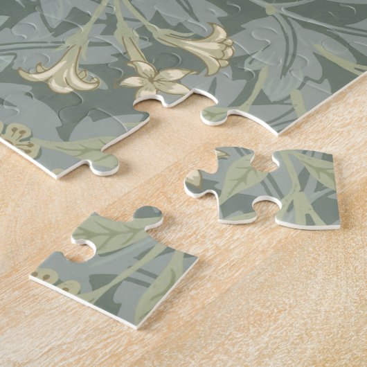 Puzzle William Morris Jasmine Bleu Vert Art Botanique (Côté)
