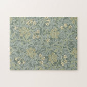 Puzzle William Morris Jasmine Bleu Vert Art Botanique (Horizontal)