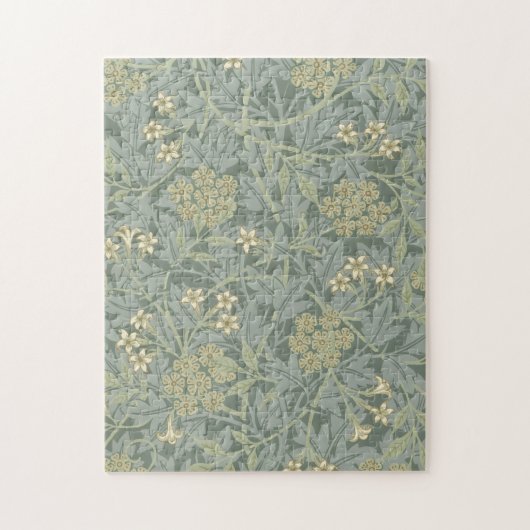 Puzzle William Morris Jasmine Bleu Vert Art Botanique (Vertical)