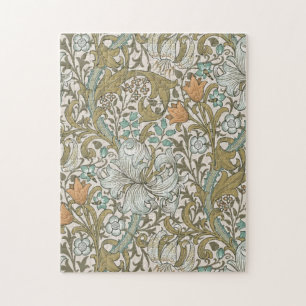 Puzzle William Morris Lys Bleu Doré Classique