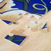 Puzzle William Morris Owl Tapestry, Beige et Cobalt Blue (Côté)