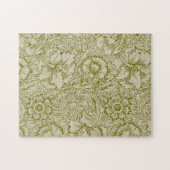 Puzzle William Morris Poppy Classic Floral Green (Horizontal)