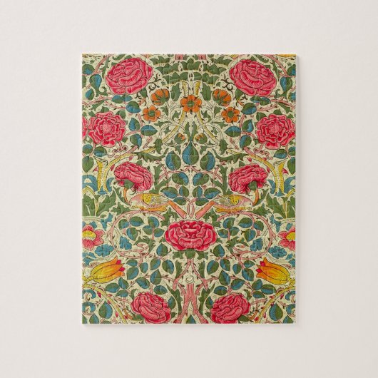 Puzzle William Morris Rose Floral Chintz rose (Vertical)