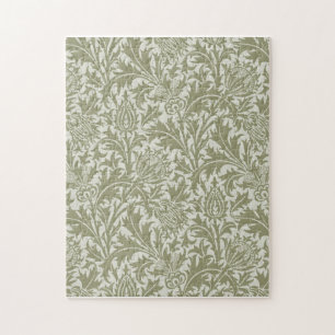 Puzzle William Morris Thistle Sage Green Motif
