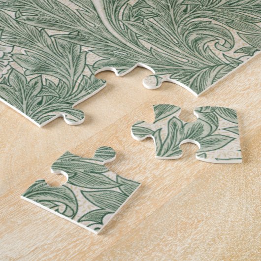 Puzzle william morris tulip papier peint textile vert (Côté)