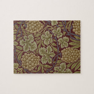 Puzzle William Morris Vine Grappe Rouge Vert Art