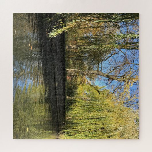 Puzzle Willow Trees Photo River Reflections Carré (Horizontal)
