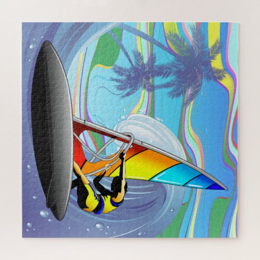Puzzle WindSurfer sur Big Ocean Waves (Horizontal)